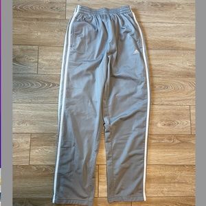 Silver Adidas Track Pants, Size S, Snaps up the sides